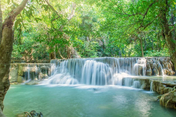 Undrar Vattenfall Djup Regnskog Djungel Huay Mae Kamin Waterfall National — Stockfoto
