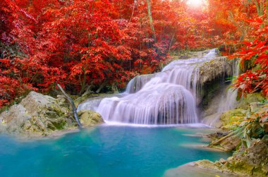 erawan şelale Milli Parkı, derin orman şelale,