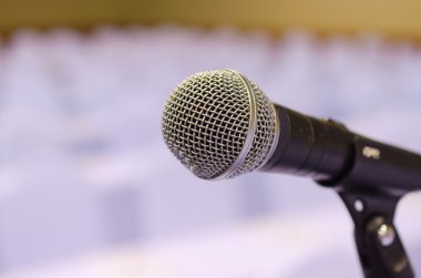 mikrofon Konferans Salonu'nda yakın çekim