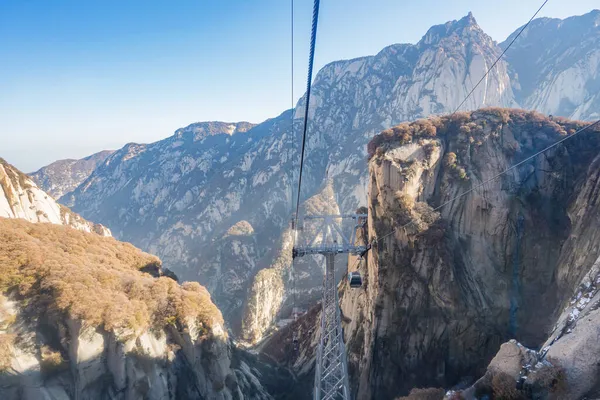 Seilbahnstrecke Zum Hua Huashan Berg China Provinz Shaanxi Einem Der — Stockfoto