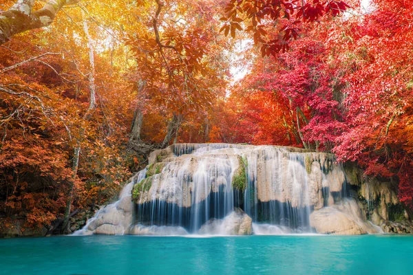 Wonder Waterfall Deep Forest Erawan Waterfall National Park — Stock Photo, Image