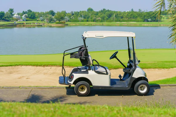 Club Car Golf Cart Golf Course Green Lawns Sunny Day — Stock Photo, Image
