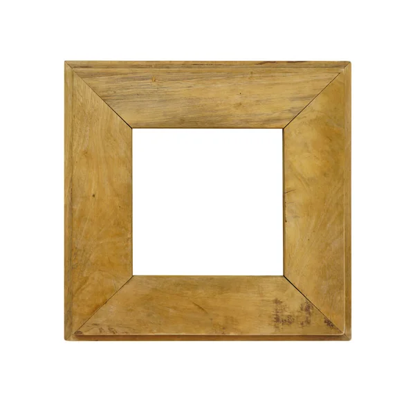 Ornamented Wood Empty Picture Frame Isolated White Background — Stock Photo, Image