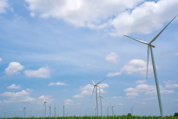 Wind Turbine Renewable Energy Source Summer Blue Sky — Stock Photo, Image