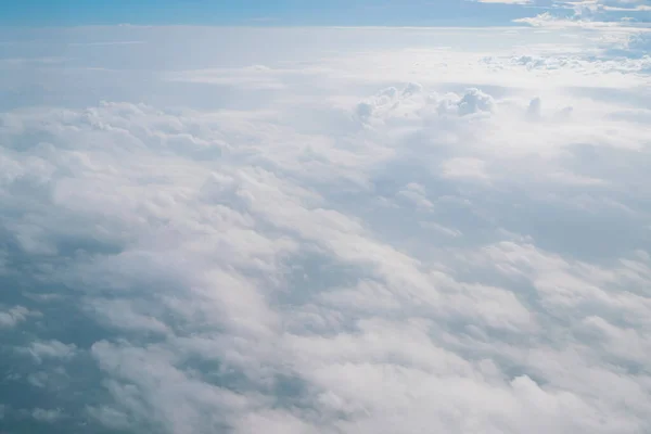 Blå Himmel Skyer Som Set Gennem Vinduet Fly - Stock-foto