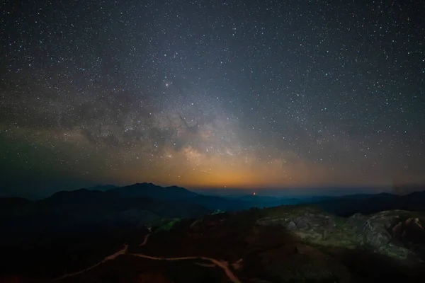 Πανόραμα Άποψη Σύμπαν Shot Χώρο Του Γαλακτώδη Τρόπο Γαλαξία Αστέρια — Φωτογραφία Αρχείου