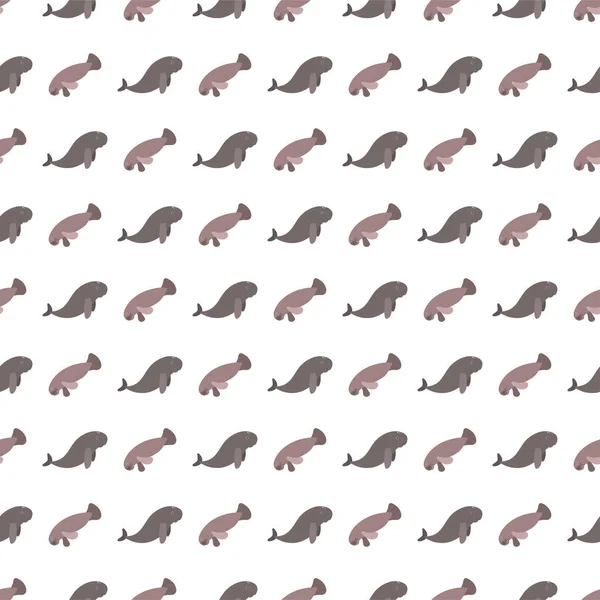 Deniz ayıları ve dugon ile kusursuz bir deniz hayvanı deseni. Sualtı dünyası sakinleri yazdırdı.