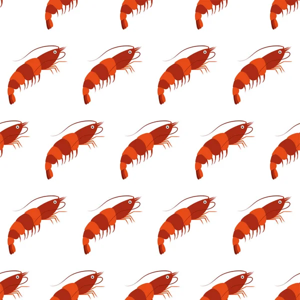 Mořské zvíře bezešvé vzor s krevetami. Tisk obyvatel podmořského světa. — Stockový vektor