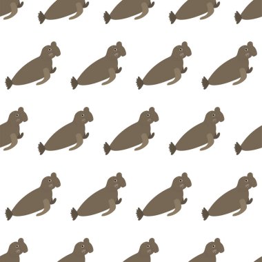 Deniz fili ile kusursuz bir deniz hayvanı deseni. Sualtı dünyası sakinleri yazdırdı.