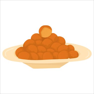 Nohut 'tan vejetaryen falafel ile karikatür çizimi.