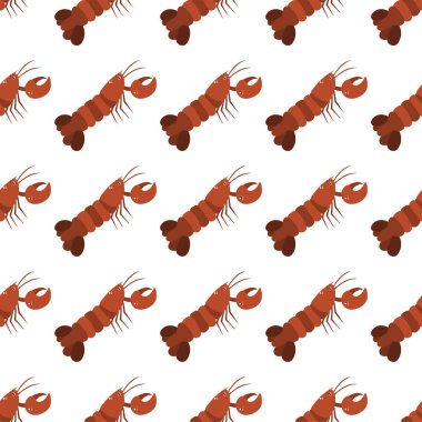 Istakozla kusursuz bir deniz hayvanı deseni. Sualtı dünyası sakinleri yazdırdı.