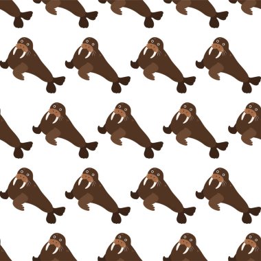 Deniz aygırlarıyla kusursuz bir deniz hayvanı deseni. Sualtı dünyası sakinleri yazdırdı.