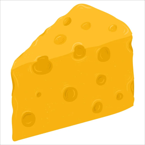 Dibujos animados ilustración con queso. Vector dibujado a mano gráfico. — Vector de stock