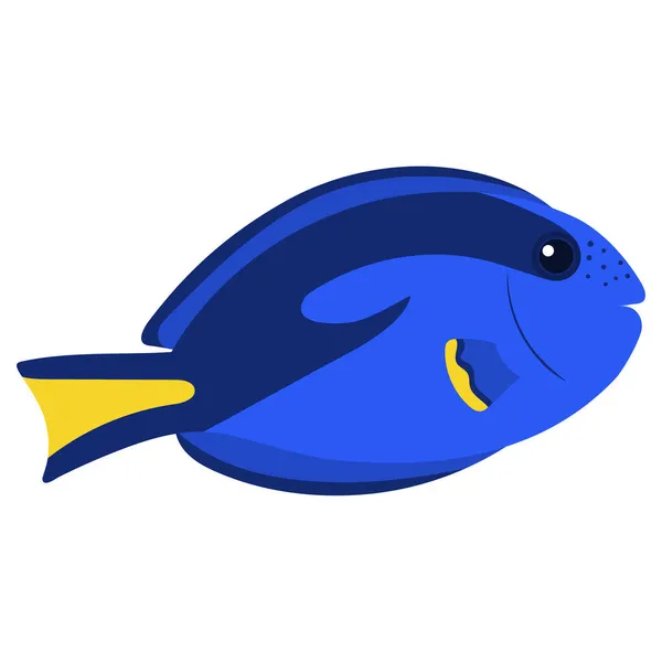 Prachtige cartoon illustratie met kleurrijke zeedieren surgeonfish op witte achtergrond voor print design. Grafiek voor kinderen. — Stockvector