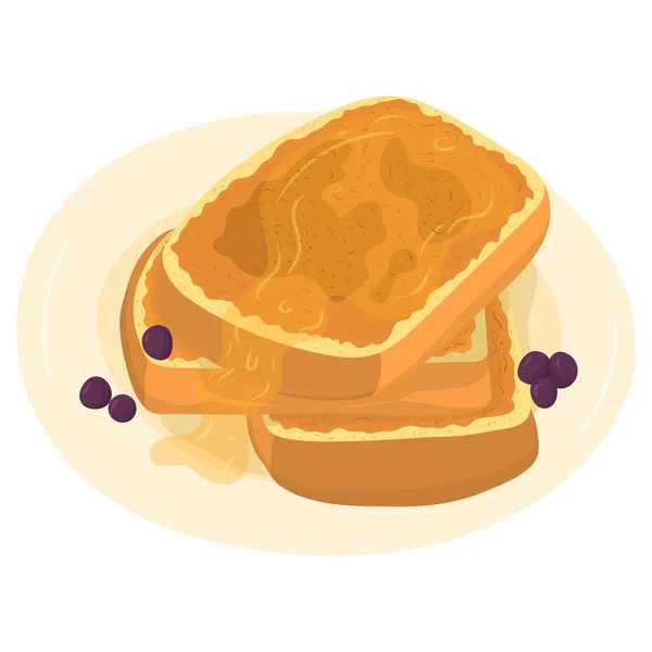 Cartoon illustration with french toast. Vector hand drawn graphic. — Stock Vector