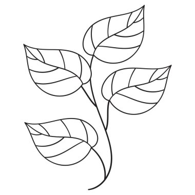 El çizimi çiçek elementi. Karalama yaprağı ögeleri