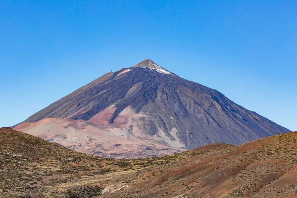 pico del Teide mountain on Tenerife with blue sky and cable car