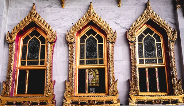 Tür Und Fenstergestaltung Thailändische Kunst Und Architektur Asiatische Architektur — Stockfoto