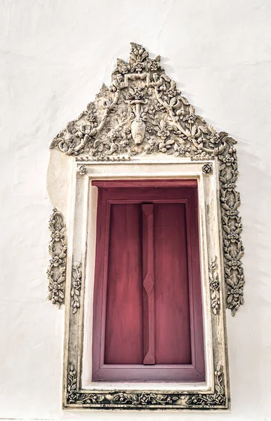 Traditioneller Fensterschmuck Thailändischen Ayutthaya Stil Thailand — Stockfoto