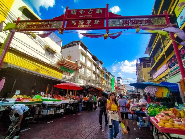 2020 Listopad Bangkok Tajlandia Ludzie Przychodzą Kupić Chińszczyznę Chińskim Rynku — Zdjęcie stockowe