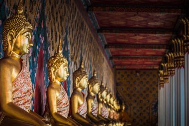 Buda görüntüsünün meditasyon duruşunda satırı