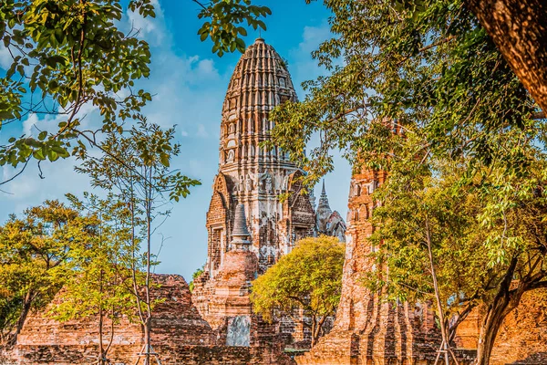 Autthaya Historical Park Antigo Stupa Templo Wat Mahathat Tailândia Antiga — Fotografia de Stock