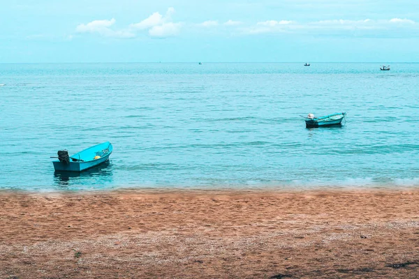 Velhos Barcos Madeira Praia Mar Andaman Tailândia Verão Paisagem Marinha — Fotografia de Stock