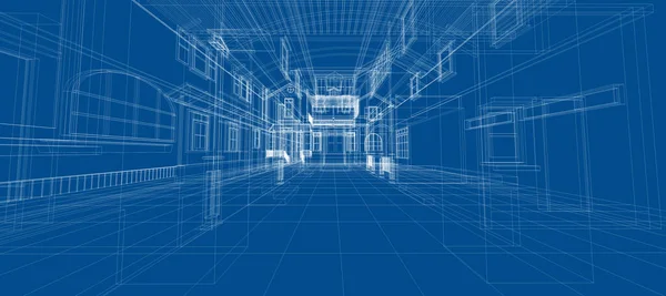 Intelligens Ház Automatizálási Rendszer Digitális Intelligens Technológia Elvont Háttér Építészet — Stock Fotó