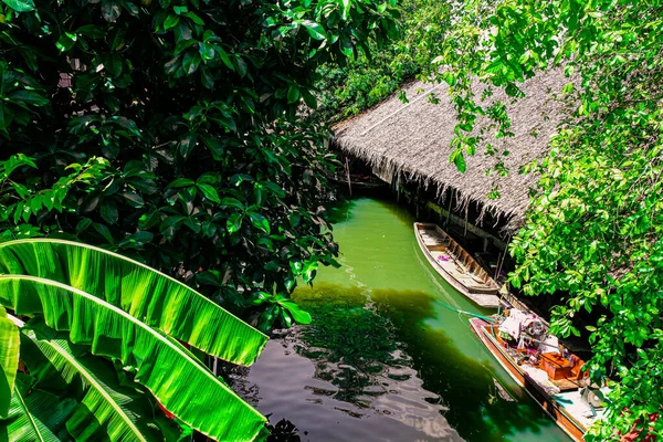 Los Pueblos Locales Venden Frutas Alimentos Recuerdos Mercado Flotante Famosa — Foto de Stock