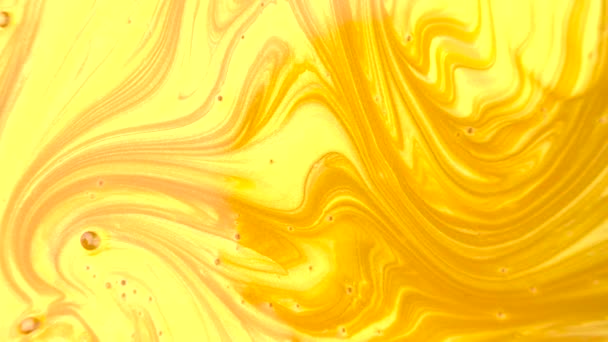 Peinture dorée colorée abstraite Mouvement souffle psychédélique. — Video
