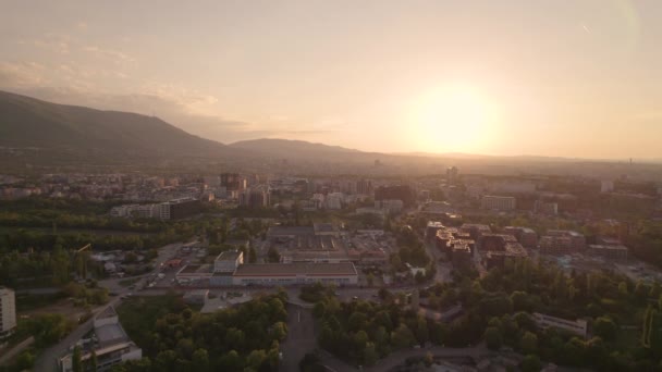 Panorama Aérien Coucher Soleil Sur Sofia Bulgarie Vue Aérienne Drone — Video