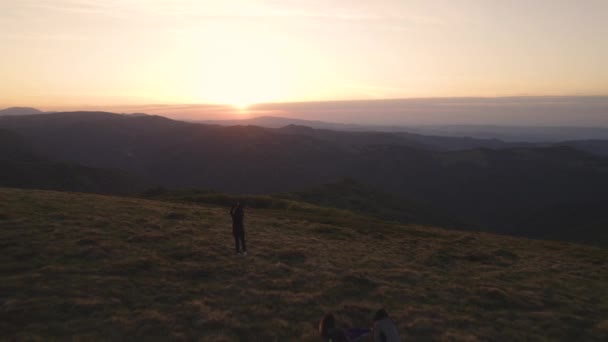 Panoramische Zonsondergang Boven Ambaritsa Levski Piek Het Balkangebergte Bulgarije Prachtige — Stockvideo