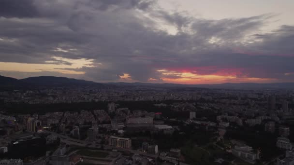 City Landscape Sunset Sky Beautiful Clouds City Sunset Stunning Night — Stock video