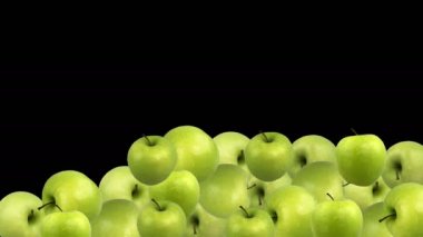 Elma geçiş ekranı siyah arkaplan üzerine örtülmüş. Yüksek kalite 4k görüntü