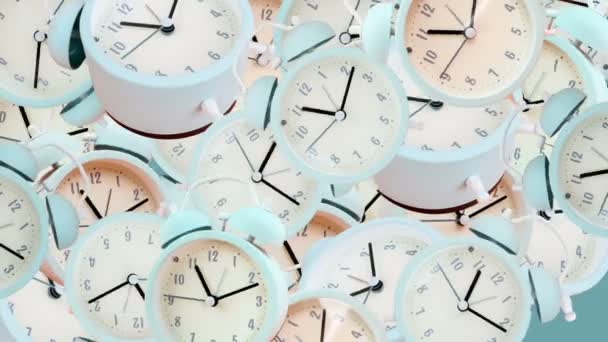 Alarm Clocks Ringing Time Animation High Quality Footage — Αρχείο Βίντεο