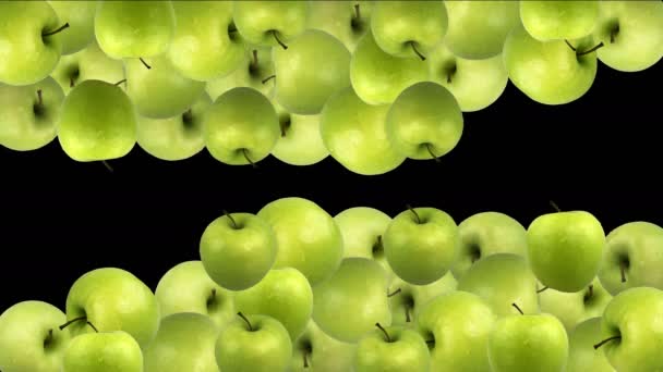 Intro Text Place Apples Transition Fill Screen Overlay Black Background — Video Stock
