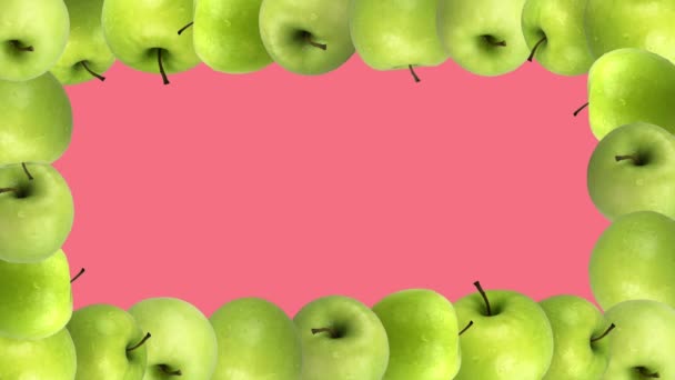 Vertical Video Green Apples Make Frame Mock High Quality Footage — Stockvideo
