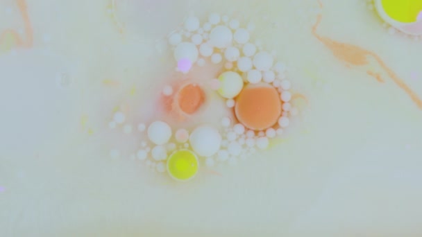 White Yellow Orange Multy Colored Ink Floating Background Texture Science — 图库视频影像