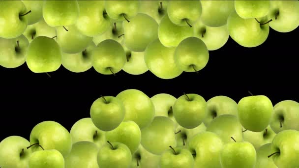 Apples Transition Fill Screen Overlay Black Background High Quality Footage — Vídeos de Stock