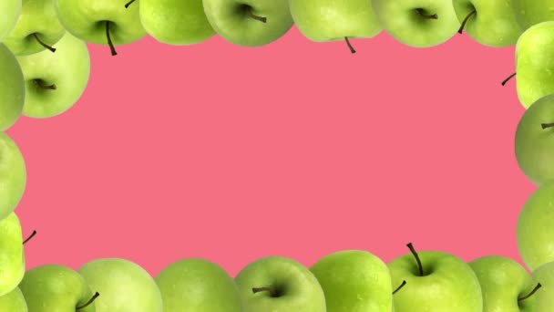 Vertical Video Green Apples Make Frame Mock High Quality Footage — Vídeo de Stock