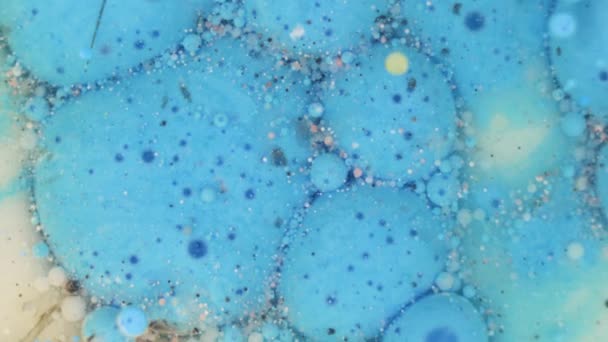 Επιστήμη Μπλε Φυσαλίδες Μελάνι Υφή Φόντου Υψηλής Ποιότητας Πλάνα — Αρχείο Βίντεο
