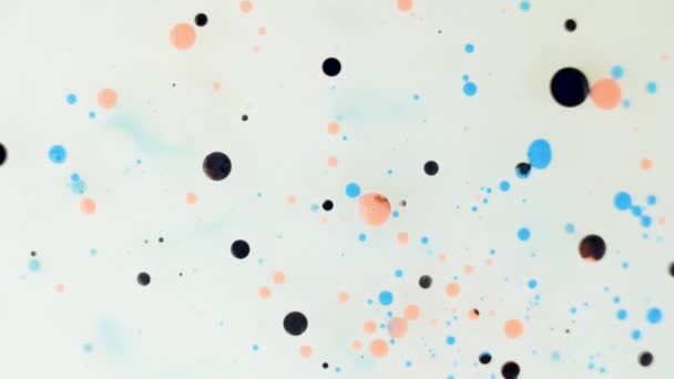 Orange Blue Black Ink Bubbles Background Texture Cosmetic Rotating High — Vídeo de stock