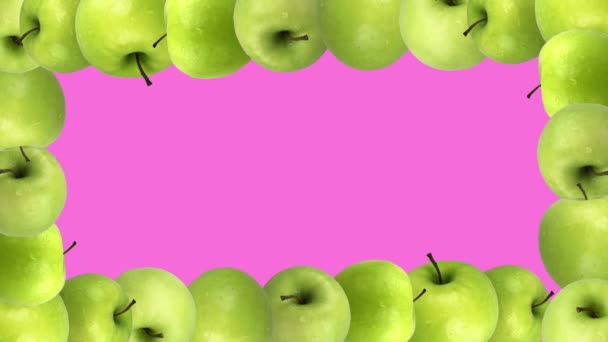 Vertical Video Green Apples Make Frame Mock High Quality Footage — Vídeo de Stock