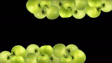 Elma geçiş ekranı siyah arkaplan üzerine örtülmüş. Yüksek kalite 4k görüntü