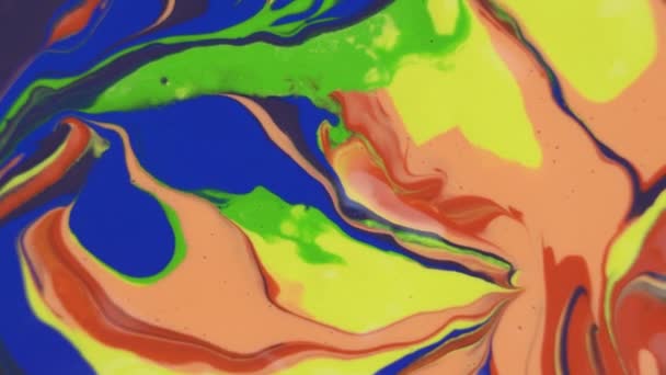Colorful Paint Drops Mixing Water Ink Swirling Underwater Liquid Paint — Wideo stockowe