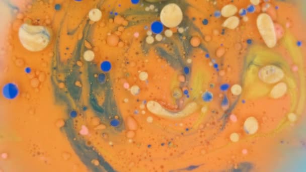 Orange Ink Floating Background Texture Cosmetic Rotating High Quality Footage — Vídeo de stock
