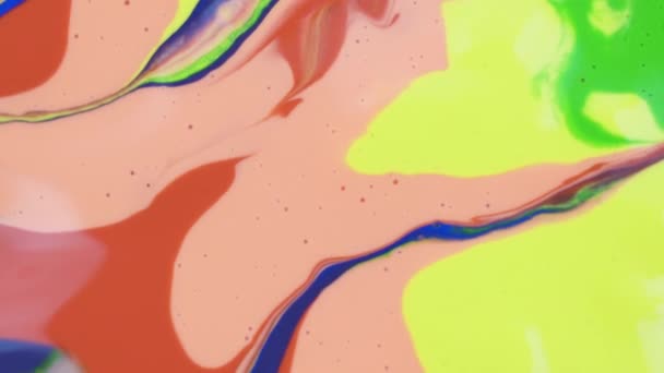 Colorful Paint Drops Mixing Water Ink Swirling Underwater Liquid Paint — Stockvideo