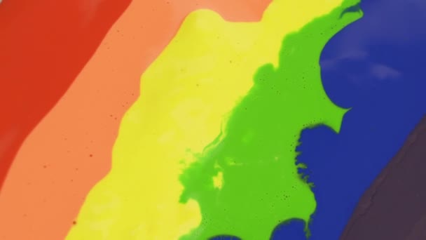 Gay Vlag Abstract Kleurrijke Inkt Psychedelische Blast Beweging Hoge Kwaliteit — Stockvideo