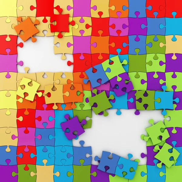 Puzzle multicolor Ilustración, Rompecabezas — Foto de Stock