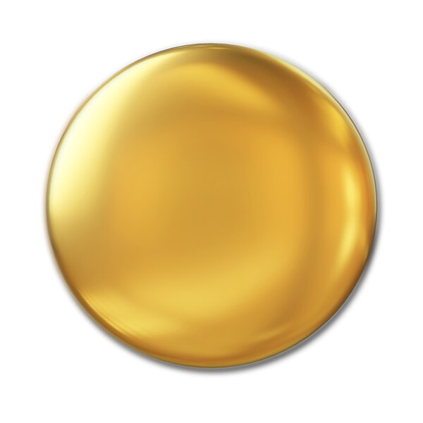 Golden Badge Isolated Over White Background — Stock Photo, Image